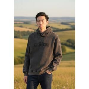 NEW ADIDAS ORIGINALS Men's Small Washed Hoodie Black